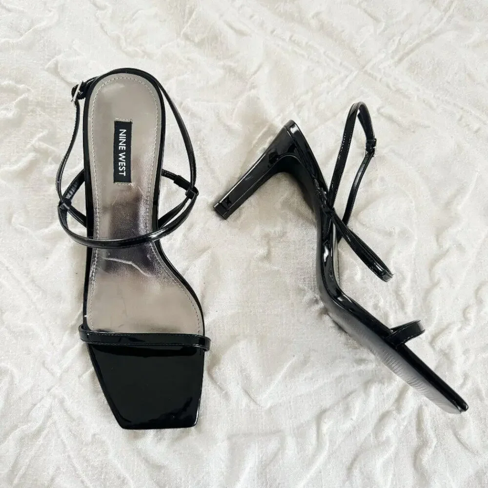 BOGO Nine West Olah Square Toe Heeled Dress Sandals Size 10.5 New